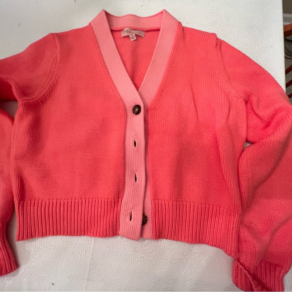 Philosophy Coral Button-Up Cardigan